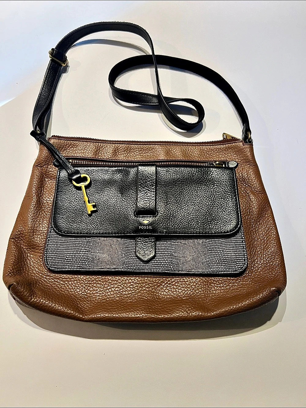 Fossil Maya Small Flap Crossbody Bag Brown & Black